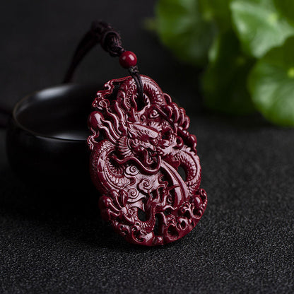 Cinnabar Dragon Power Pendant