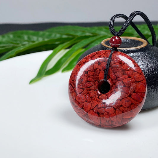 Cinnabar Crystal Sand Safety Pendant