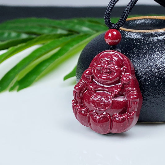 Cinnabar Maitreya Buddha Luck Pendant