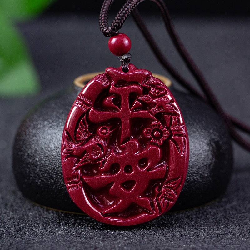 Cinnabar Peace and Joy Charm Pendant