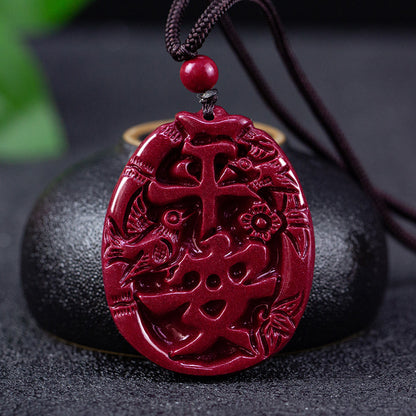 Cinnabar Peace and Joy Charm Pendant