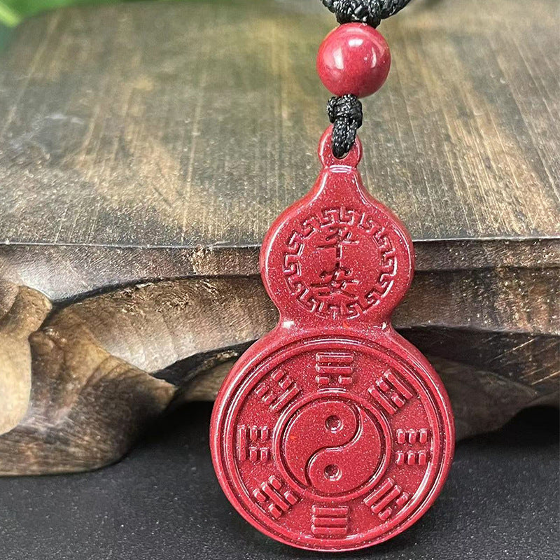 Peace - inscribed Bagua Gourd Pendant