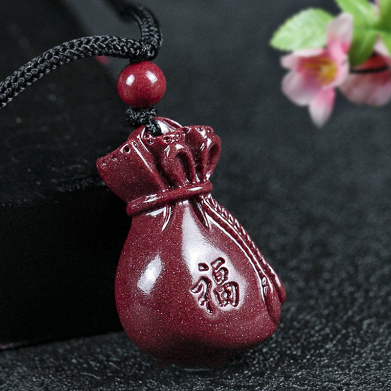 Lucky - inscribed Cinnabar Charm