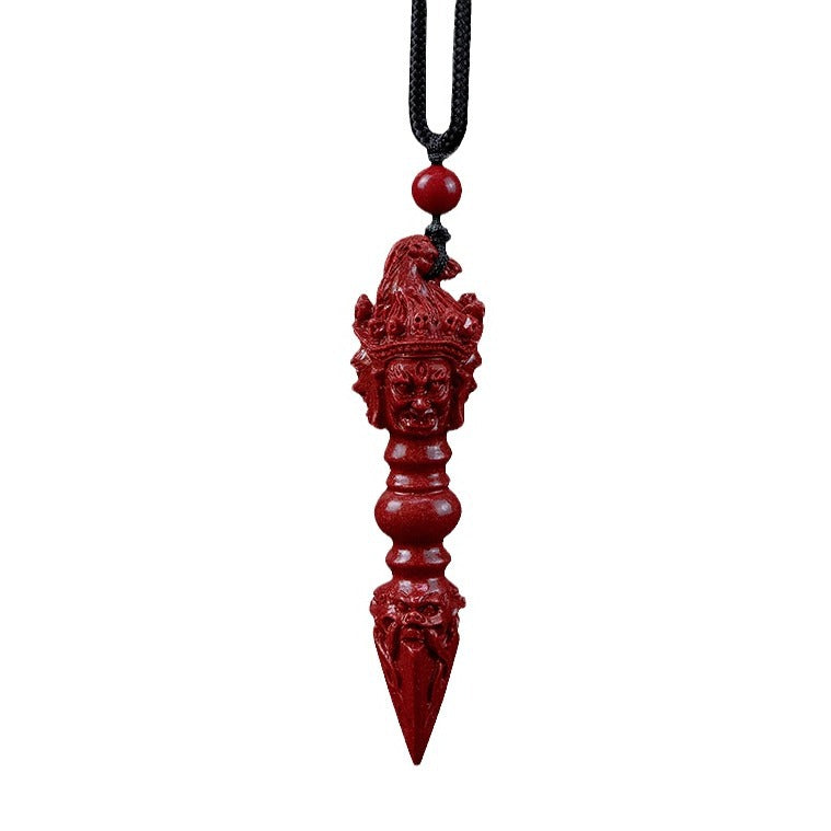 Striking Cinnabar Vajra Pestle Pendants Symbol of Power and Protection