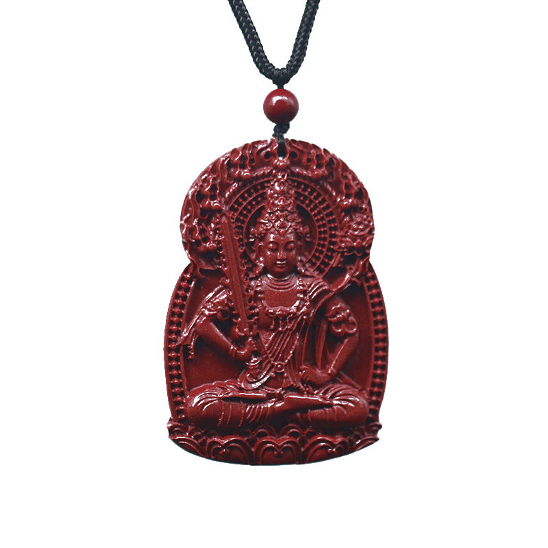 Exquisite Cinnabar Zodiac Guardian Buddha Pendants-Unique Spiritual Amulets with Intricate Carvings