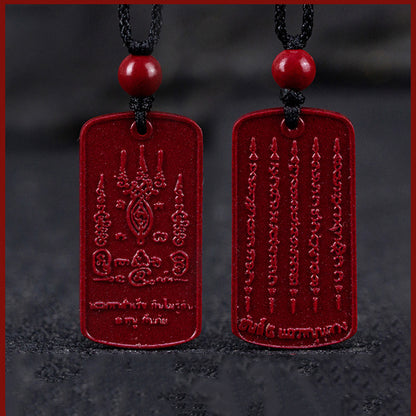 Exquisite Cinnabar Five - Scriptures Pendants Symbols of Blessings and Protection