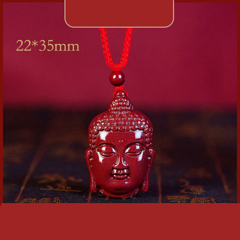 Gorgeous Purple Cinnabar Buddha Head Pendants Exquisite Symbol of Peace and Wisdom