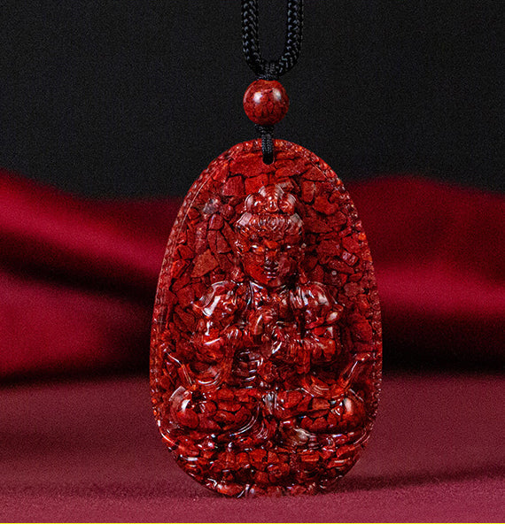 Exquisite Cinnabar Tutelary Deity Pendants for Zodiac Signs - Spiritual Guardians