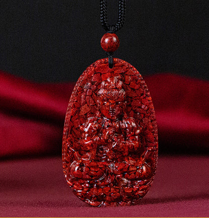 Exquisite Cinnabar Tutelary Deity Pendants for Zodiac Signs - Spiritual Guardians