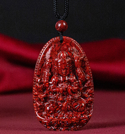 Exquisite Cinnabar Tutelary Deity Pendants for Zodiac Signs - Spiritual Guardians