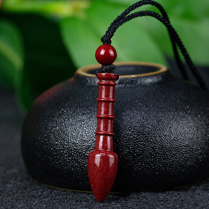 Unique Cinnabar Wenchang Brush Pendants - Symbol of Wisdom and Success