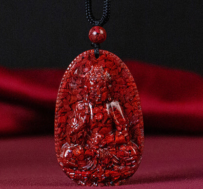 Exquisite Cinnabar Tutelary Deity Pendants for Zodiac Signs - Spiritual Guardians