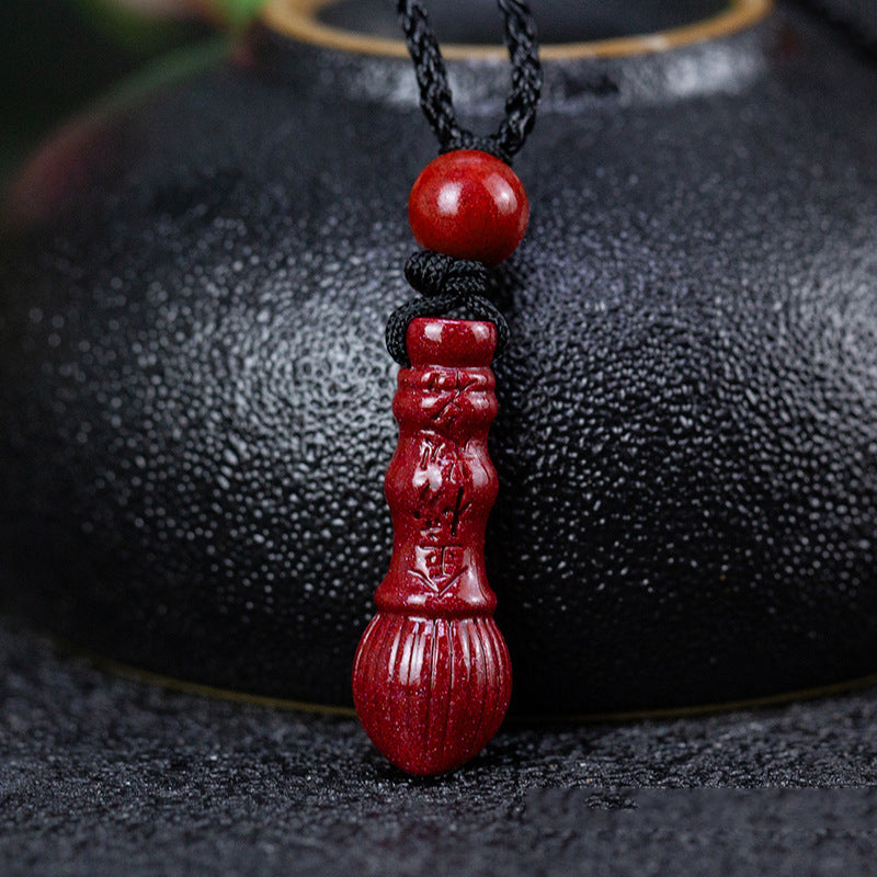 Unique Cinnabar Wenchang Brush Pendants - Symbol of Wisdom and Success