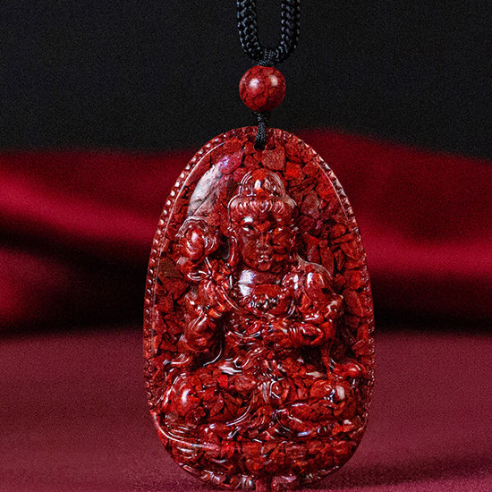 Exquisite Cinnabar Tutelary Deity Pendants for Zodiac Signs - Spiritual Guardians