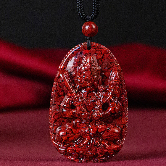 Exquisite Cinnabar Tutelary Deity Pendants for Zodiac Signs - Spiritual Guardians