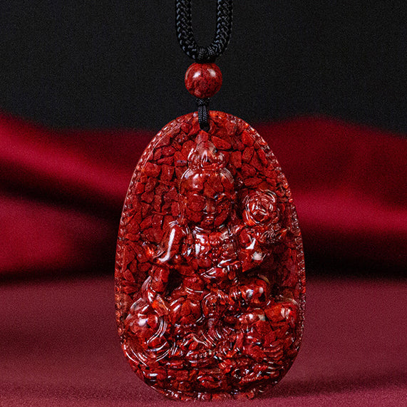 Exquisite Cinnabar Tutelary Deity Pendants for Zodiac Signs - Spiritual Guardians