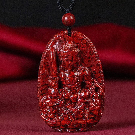 Exquisite Cinnabar Tutelary Deity Pendants for Zodiac Signs - Spiritual Guardians