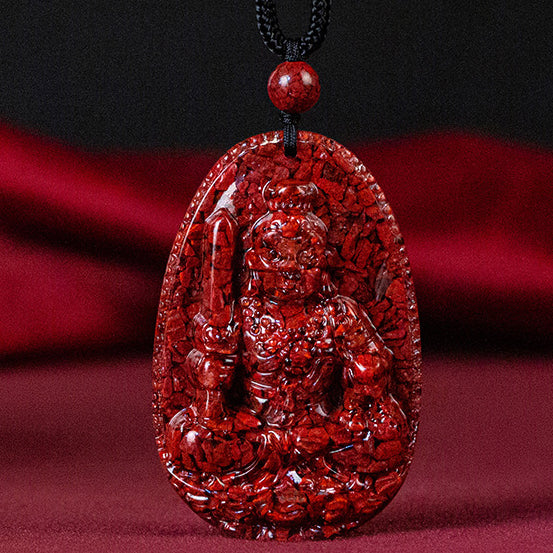 Exquisite Cinnabar Tutelary Deity Pendants for Zodiac Signs - Spiritual Guardians