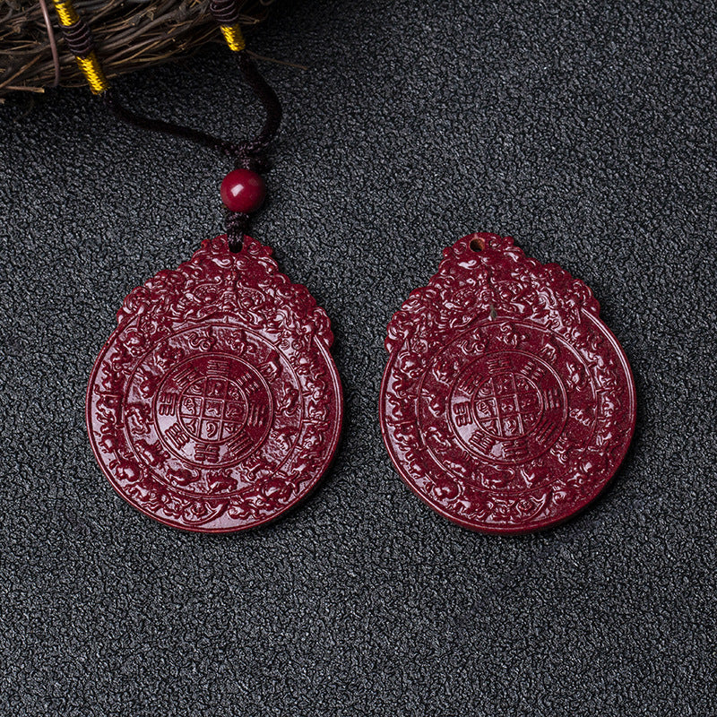 Captivating Cinnabar Nine - Palace and Eight - Trigrams Pendants - Embodiments of Ancient Wisdom