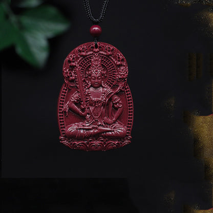 Exquisite Cinnabar Zodiac Guardian Buddha Pendants-Unique Spiritual Amulets with Intricate Carvings