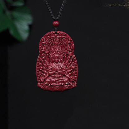 Exquisite Cinnabar Zodiac Guardian Buddha Pendants-Unique Spiritual Amulets with Intricate Carvings