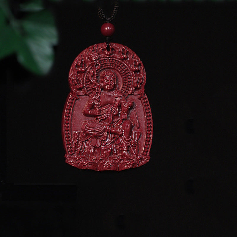 Exquisite Cinnabar Zodiac Guardian Buddha Pendants-Unique Spiritual Amulets with Intricate Carvings